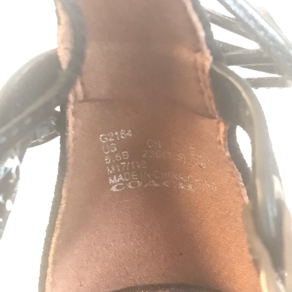 Coach Signature Black Link Lace-up Heel Sandals - Picture 9 of 9